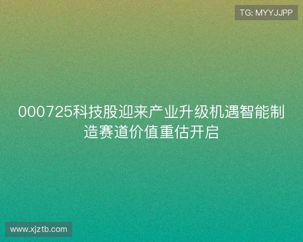000725科技股迎来产业升级机遇智能制造赛道价值重估开启
